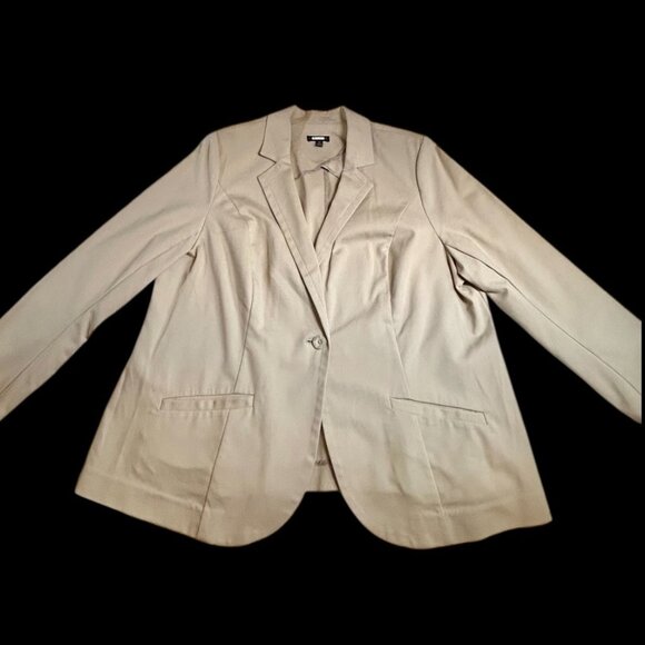 Lane Bryant Khaki Blazer 22W Minimalist Workwear suit jacket business casual - Picture 2 of 6